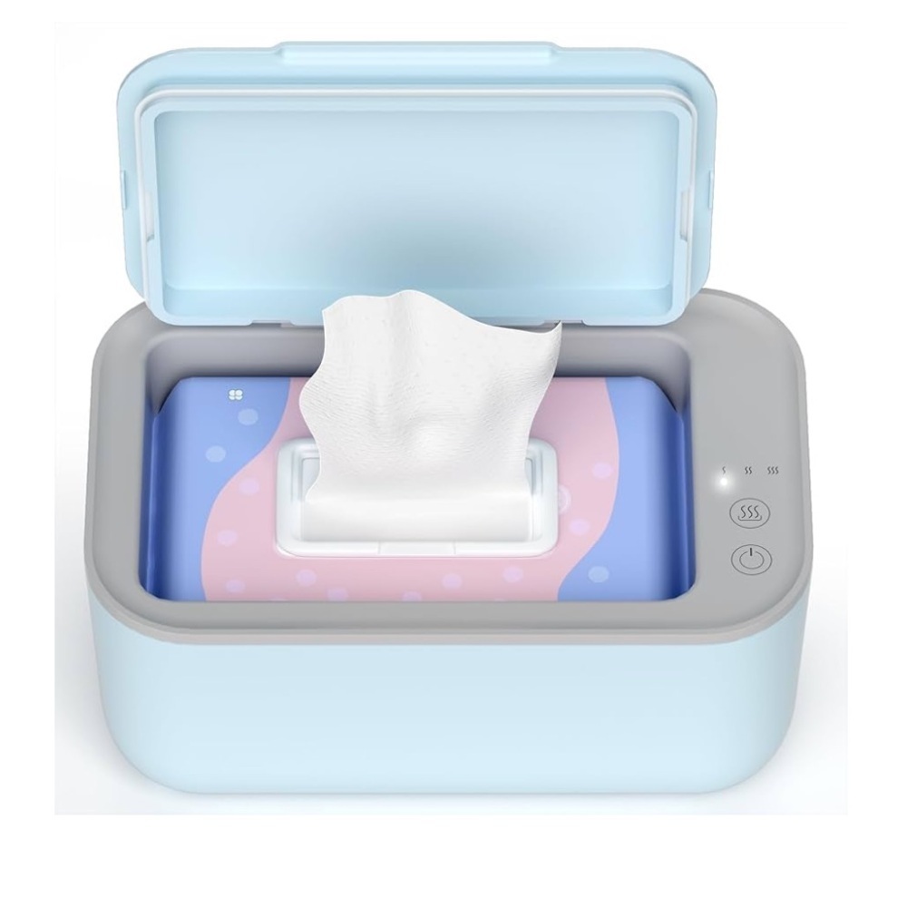Awesmon wipe warmer Light Blue holds full pack of wipes like new